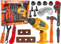 LEAN Toys Set de Scule pentru Copii + Burghiu cu Acumulator și Unelte (12773) Set bricolaj copii