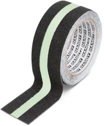 Handy Bandă adezivă antiderapantă - 5 m x 50 mm - Fosforescentă / Negru (11088C)