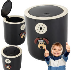 VERK GROUP Cos de gunoi mini cu capac clic și motiv câine pentru camera copiilor 2L (27330) Cos de gunoi