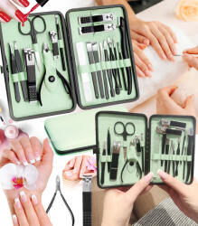 GordonToys Set de Manichiură de Călătorie Elegant Verde cu 18 Piese (G935)