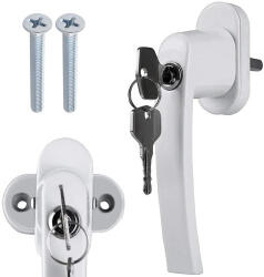 Malatec Mâner de Fereastră și Ușă de Balcon cu Blocare, Alb (00023438)