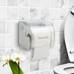 Bewello Suport pentru hârtie igienică - alb - 145 x 130 x 123 mm - transparent (BW3019)