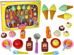 LEAN Toys Set Dulciuri: Înghețată, Brioșe, Sosuri, Lingurițe (10075) Bucatarie copii