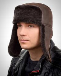  Papacha sapka, sötétbarna báránybőrből, Size S, 54-55cm