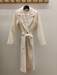 BeUnique Fashion Átmeneti szövet kabát megkötővel bézs One Size