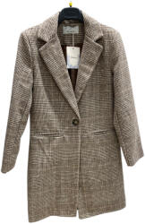  Beunique Fashion Kockás szövet hosszított zakó Gesztenye Barna S