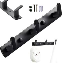 Verk Group Suport negru de perete pentru haine și prosoape, stil loft, 24, 5 cm (27243) Agatator cuier