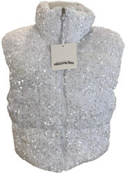  Beunique Fashion Bársony Flitters Pufi Mellény Fehér One Size