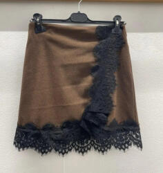  Beunique Fashion Szövet szoknya Csipke szegéllyel Gesztenye barna On size