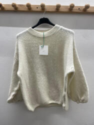  Beunique Fashion Ballon ujjú kötött pulóver Cream One Size