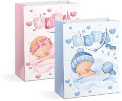 Family Pungă de cadou - hârtie - 265 x 127 x 330 mm - 2 modele / pachet - 12 buc / pachet (58290)