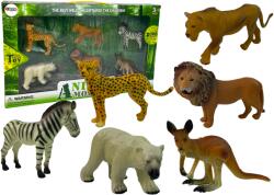 LEAN Toys Set de Figurine Viața Sălbatică Africană: Leu, Zebră și Cangur (12282) Figurina