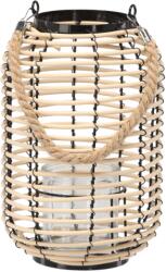 BackHomeLiving Lampion cu insert de sticlă - 20 x 30 cm - negru-natur (ILS3124)