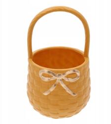 Trend-Deco Gipsz virágcserép kaspó kosár ajándék Nagymamák napjára Húsvétra, 25cm (TD00175-4/CARAMEL)