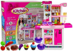 LEAN Toys Bucătărie Roz pentru Copii cu Robinet și Efecte Sonore (7525) Bucatarie copii