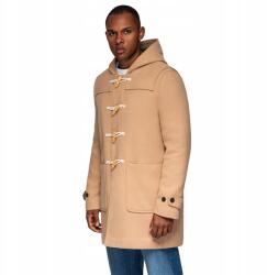Ombre Férfi gyapjú kabát kapucnival, duffle fazon világosbarna V1 OM-COWC-0131 M (169737)