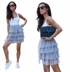 Edoti Női mini szoknya, szürke, egy méret, tüll fodrokkal (161275)