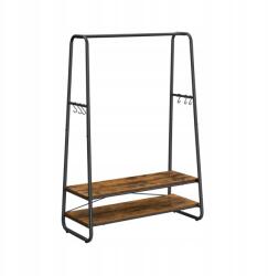 SONGMICS Ipari álló akasztó polcokkal és akasztókkal barna-fekete (RGR112B01)