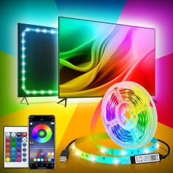  Rgb Led szalag, 5m, Bluetooth, Usb távirányító, Led fénycsík (2M)