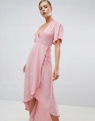 Missguided Rózsaszín MIDI Ruha, Size 38, poliészter