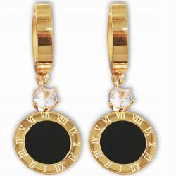  Luxus aranyozott sebészeti acél fülbevaló, 2.5×1cm, pattintós zár (Kolczyki Złote ze stali chirurgicznej)