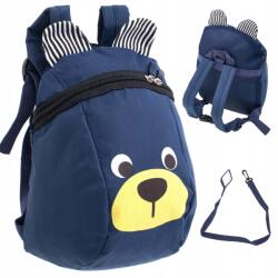  Ikonka Mackó óvodás hátizsák, sötétkék, 27×21×11cm, állítható vállpántokkal (KX6305_2)