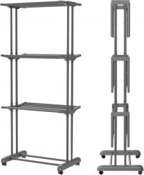  Szabadon álló ruhaszárító, mobil, kerekeken, kényelmes, sokoldalú (VON-DRTR-GR) Ruhaszárító