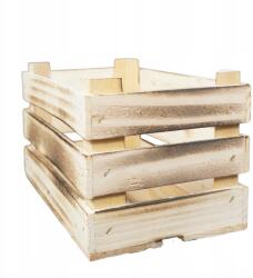 Trend-Deco Égetett fa virágláda, virágcserép tartó, 22cm, téglalap (#7928)