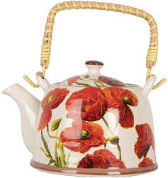 Clayre & Eef Ceainic cu infuzor ceramica multicolora Maci 18x14x12 cm, 800 ml (6CETE0171)