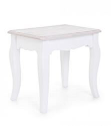 Bizzotto Taburet din lemn alb Charlene 41 cm x 30 cm x 38 h (0744850)