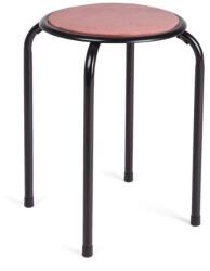 Bizzotto Taburet cu picioare din fier negru si sezut din velur roz Amal 30x30x45 cm (0733145)