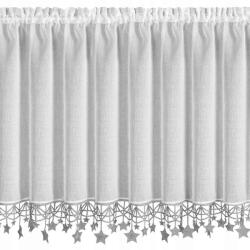 Eurofirany Karácsonyi irigység 90x150 cm fehér ezüst csillag konyhai kész (473433)