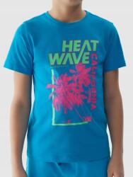 4F Fiú Póló, kék, 100% pamut, Size 152, Heat wave (4FJWSS24TTSHM1137-33S-152)