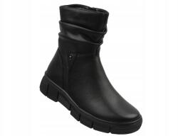 Cambell Női Cambell bokacsizma, fekete, bőr, cipzáras, polár bélés, 4, 5cm talp (25-19304.CZARNE)