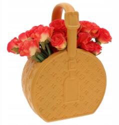 Trend-Deco karamell színű virágcserép, 28cm, gipsz, ajándéktáska (TD00170-4/CARAMEL)