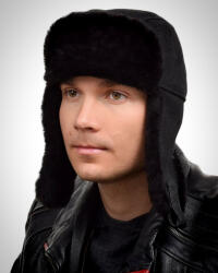  Papacha sapka, fekete báránybőrből, Size S (54-55cm)