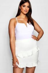 Boohoo Fehér Mini Szoknya, Size 46, 95% poliészter, 5% elasztán