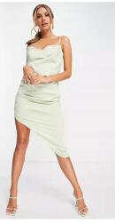 Missguided Szatén Mini Ruha, pisztácia, Size 38, poliészter