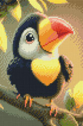 Oh Art! Set goblen cu diamante, cu sasiu, Bebe tucan, 20x30 cm (CJ278)