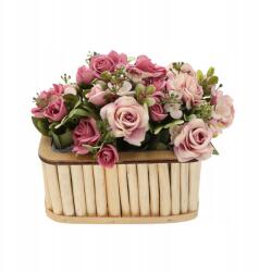 Trend-Deco Fa Virágcserép, téglalap, 20cm, fa, fóliával (TRE24ND007/N)