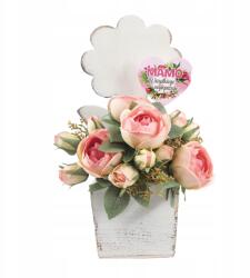 Trend-Deco Fehér virágos ajándékdoboz, 38cm (#8725)