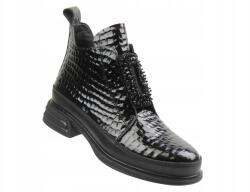 Cambell Női Bakancs, fekete lakk, bőr, cipzáras (25-60320.CZARNY LAKIER)