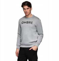 Ombre Klasszikus férfi melegítő felső felirattal szürke melír V1 B1711 L-es méret (182440)