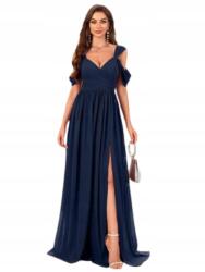 Shein Sötétkék Maxi Ruha Kivágással A Vállpántokon L 1EM (sz2406155795988857)