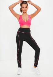 Missguided Active Rózsaszín Csíkos Leggings 36-OS Méret