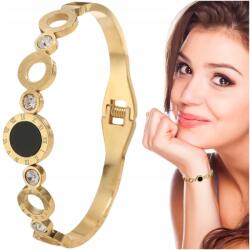 EdiBazzar Női karperec, sebészeti acél, 5.8cm átmérő, 1.3cm széles (BRANSOLETKA ZE STALI CHIRURGICZNEJ 316L 18k)