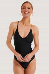 NA-KD Kötött Hátú fürdőruha, Size XS, 82% poliamid, fekete