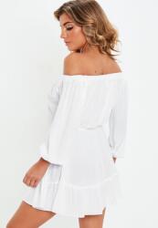 Missguided Fehér ruha, Size 34, vállakat szabadon hagyó, 100% viszkóz