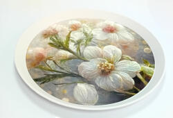 Herevin Kerek dekoratív tálca - 46 cm, műanyag, vegyes virág- és művészi mintával szám: 1