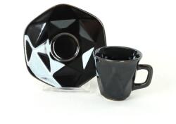 Keramika Kávéskészlet kerámia Kristal metál barna 6db csésze aljjal